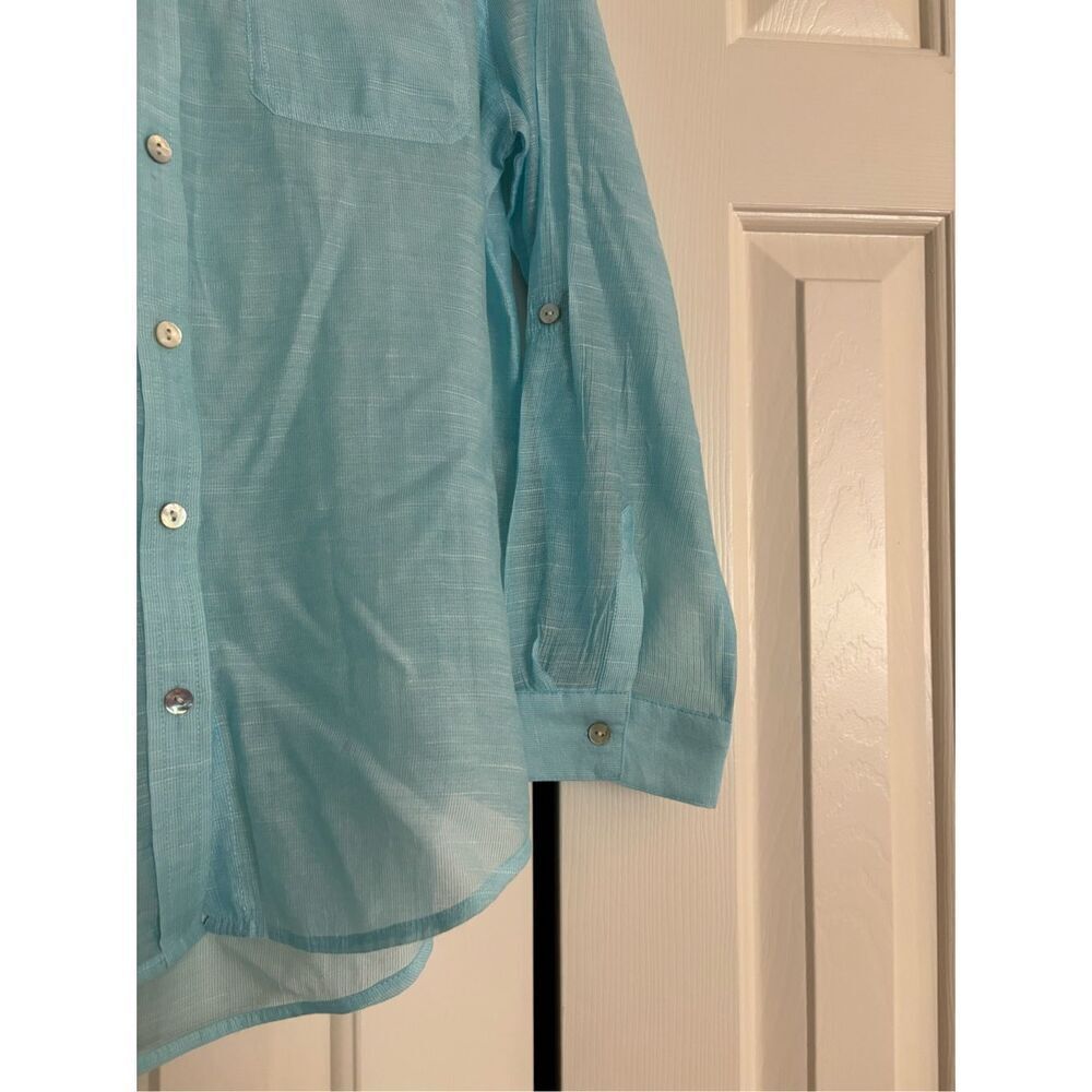 Chico’s Sheer Button Up Blouse - Picture 3 of 6
